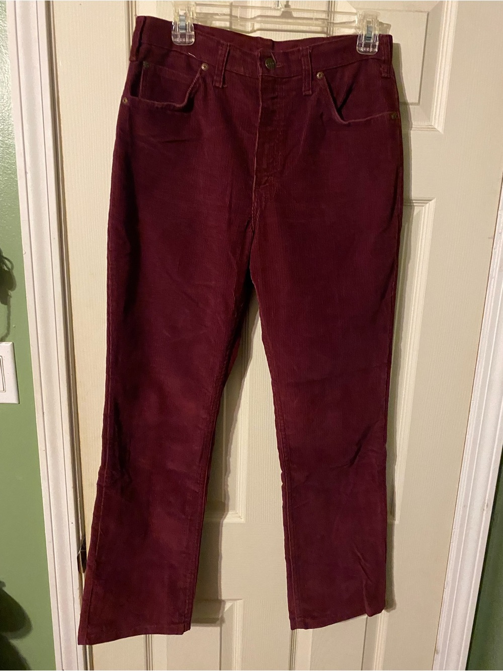 jcpenney Women's Straight Leg Corduroy Jeans - Burgundy size 6 / 7